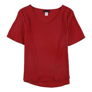 Lauren M. Petites Womens Festive Shell Blouse, Red, Petite, PXL, DM
